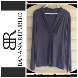 Banana Republic Soft Grey Knit Top